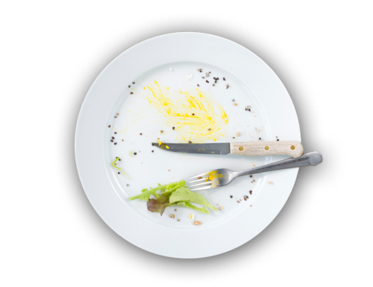 empty plate that represents a 0